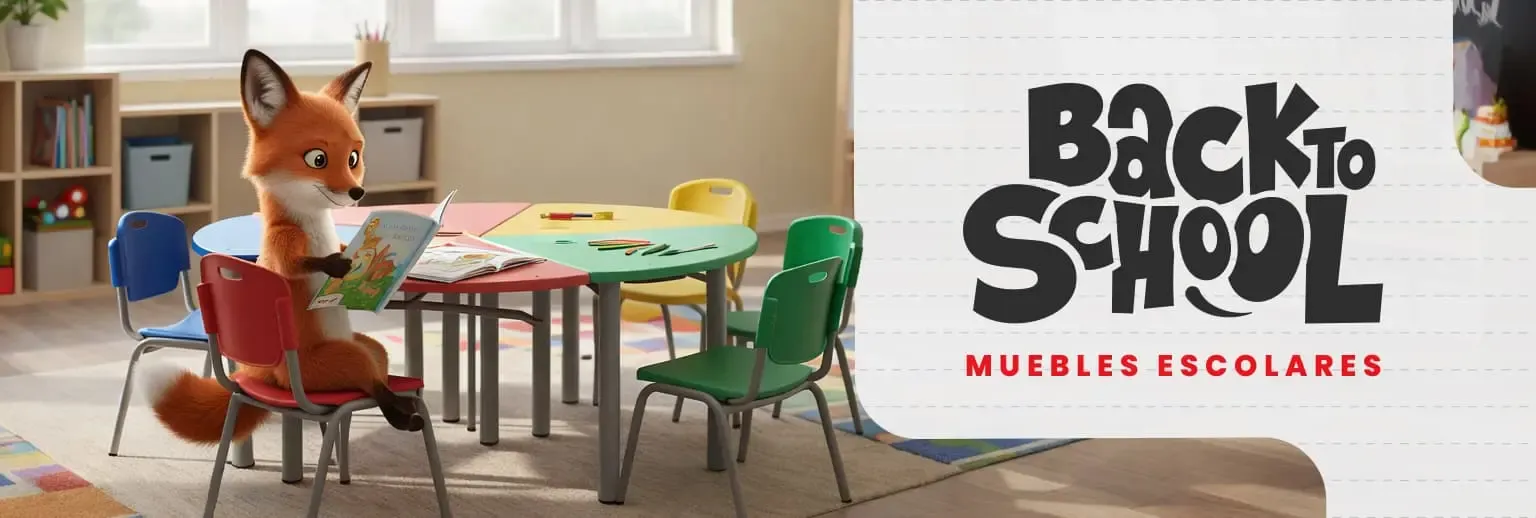 Moderniza tus aulas con mobiliario funcional y duradero.